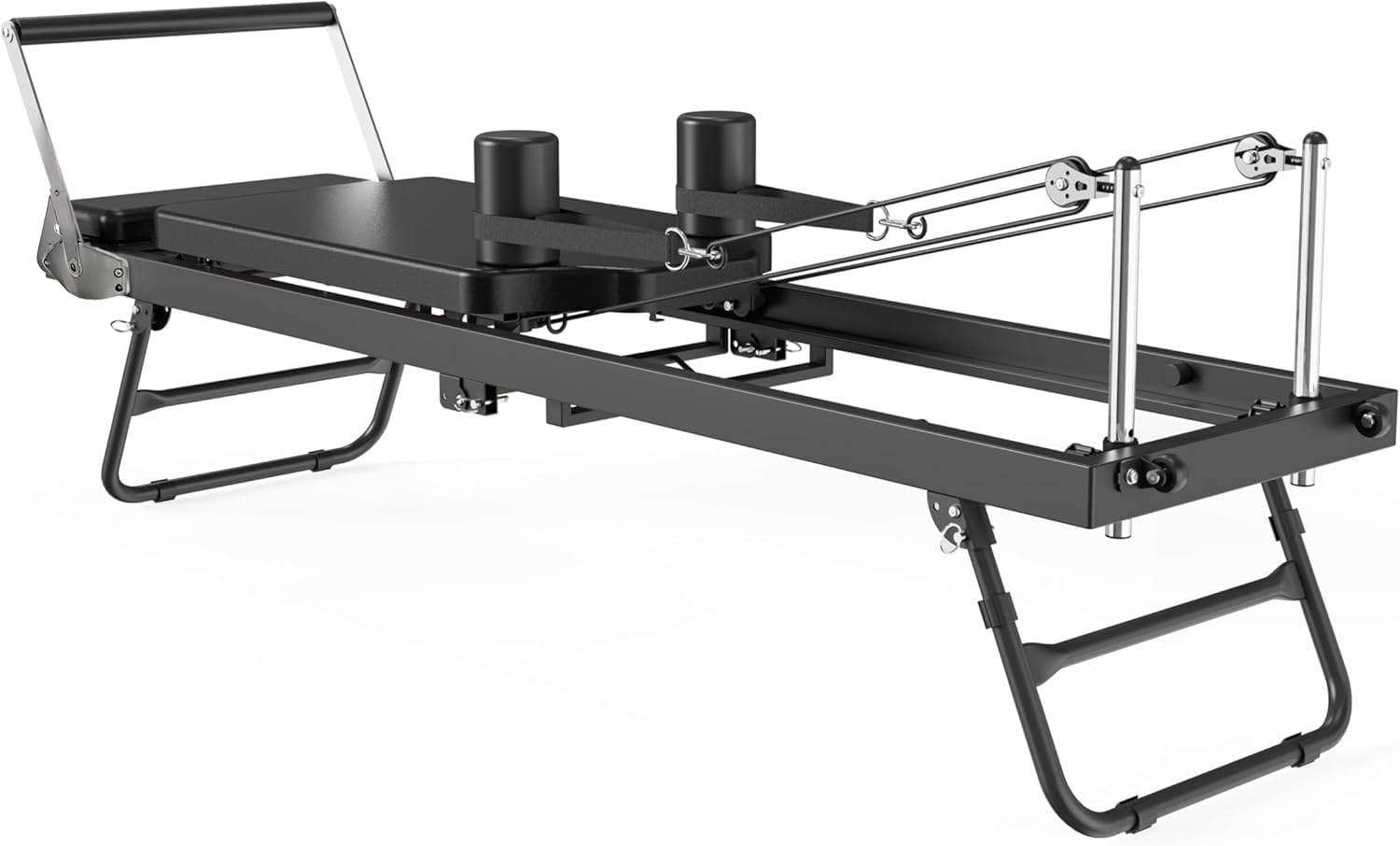 Pilates Reformer Machine for Home – Foldable Pilates Board with Dual Resistance Bands – Full Body Workout Reformer Bed for Core, Legs & Arms – Compact Home Gym Equipment by XS Sports