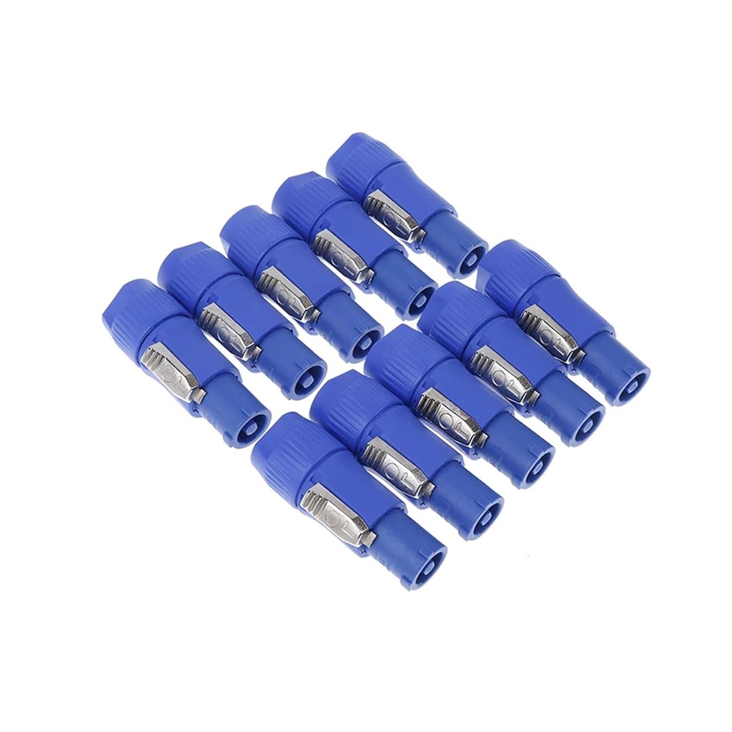 10Pcs NAC3FCA Speakon Plug 3 PIN Male Powercon Connector 20A 250V AC Power Plug(Blue)