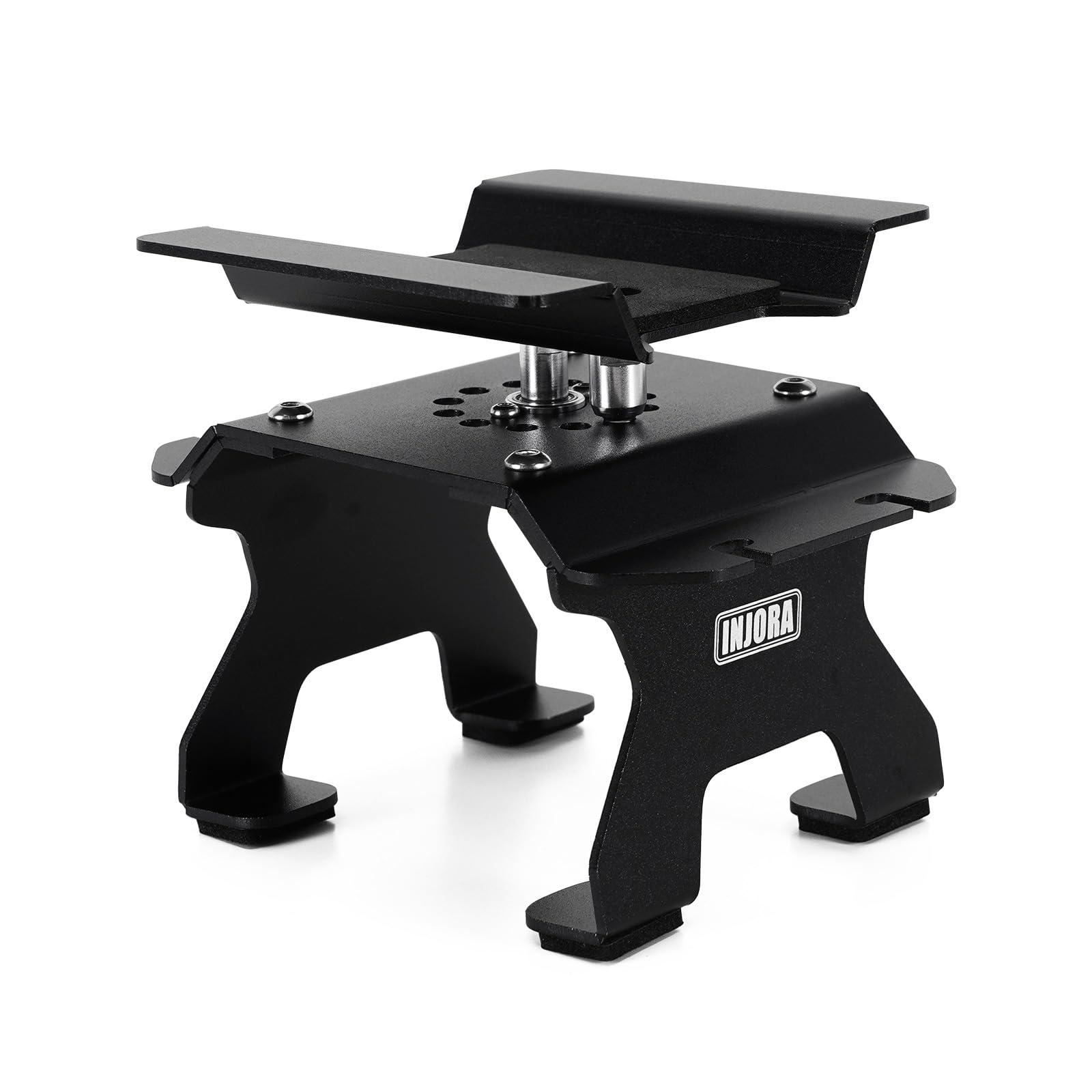 INJORA RC Car Stand with Shock Holder Aluminum 80g for SCX24 TRX4M 1/24 1/18 RC Crawler Upgrade