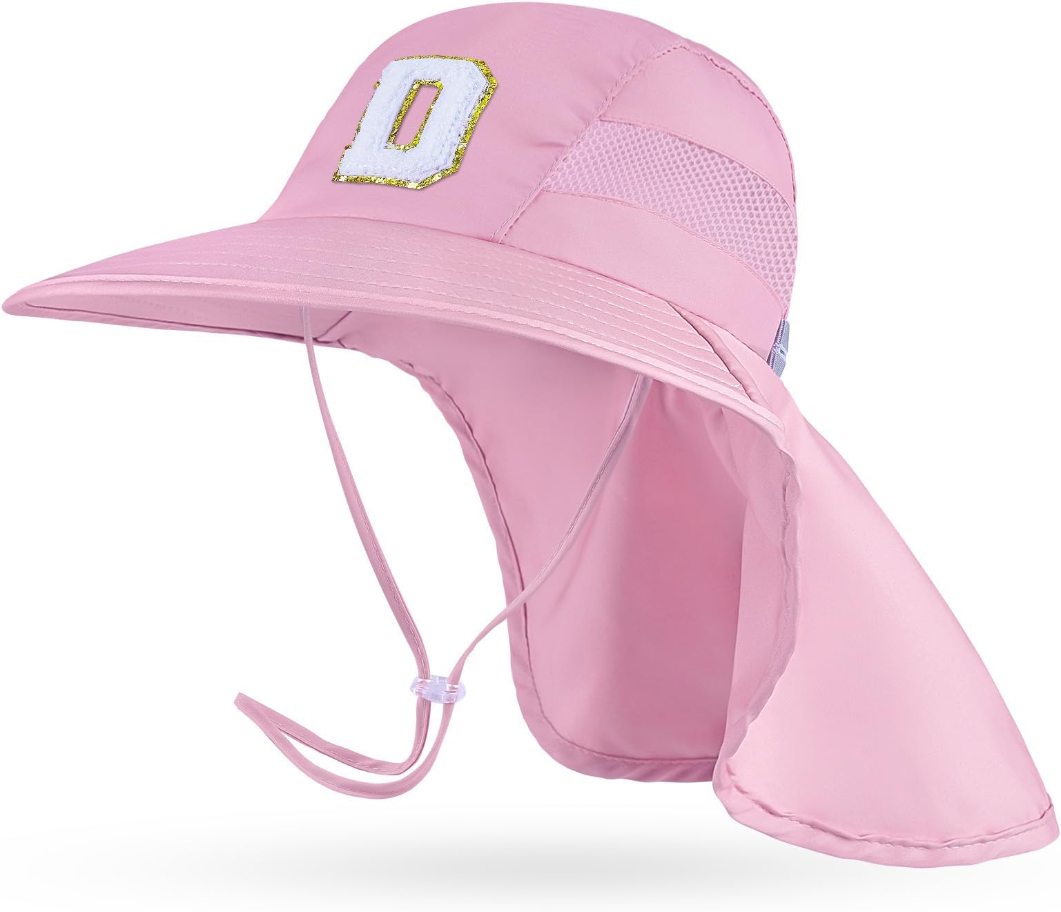 Kids Sun Hat for Girls UV Protection Toddler Beach Bucket Hats Adjustable Summer Fishing Hat with Neck Flap for Kid 2-8 Years