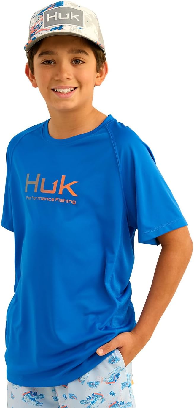 HUK - Kid's Pursuit Solid Short Sleeve Shirt, Fishing Shirt for Kids