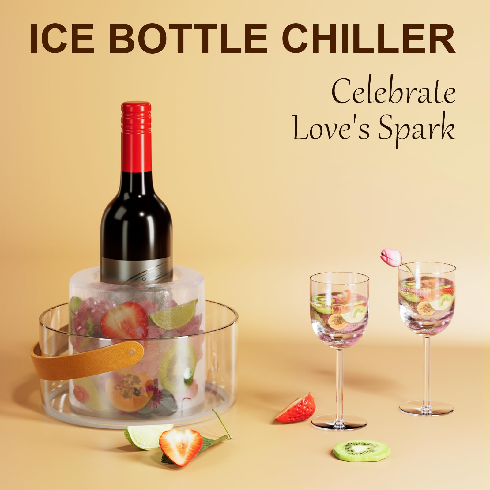 Ciieeo Seau à Glace En Acier Inoxydable Seau à Glaçons Refroidisseur De