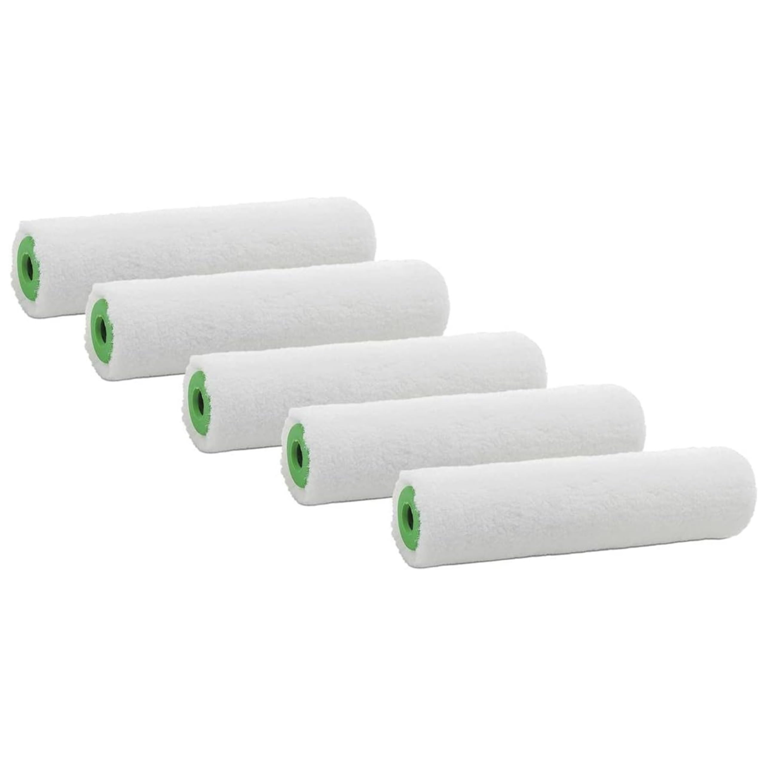 Magic Velvet - Rodillo de repuesto para pintura (10 cm, microfibra, pelo pequeño, 4 mm, sin rayas, para barnices y barnices, superficies lisas, juego de 5 unidades)