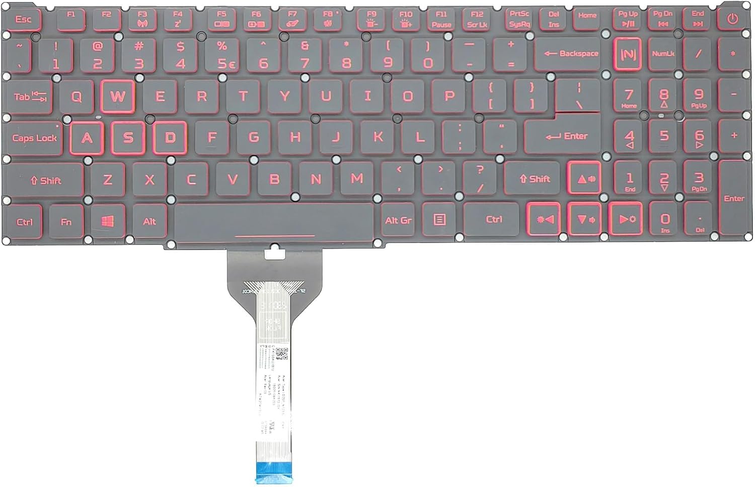 Replacement Keyboard for Acer Nitro 5 AN515-55 AN515-56 AN515-57 AN515-58 AN515-45,AN517-52 AN517-53 AN517-57 AN517-41 AN517-45, Predator Helios 300 PH315-54 PH315-55 PH317-51 Series Laptop