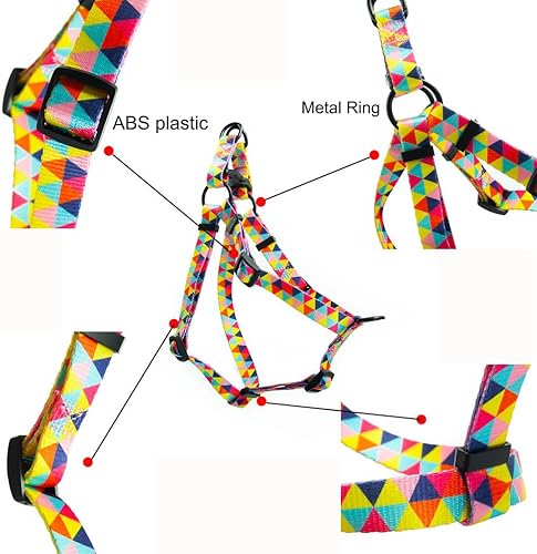 Miniatura 4 de Lindo arnés para perros XS, pequeños, medianos y grandes, bonito patrón sin tirones, para mascotas, haltero, para exteriores, fácil de caminar,