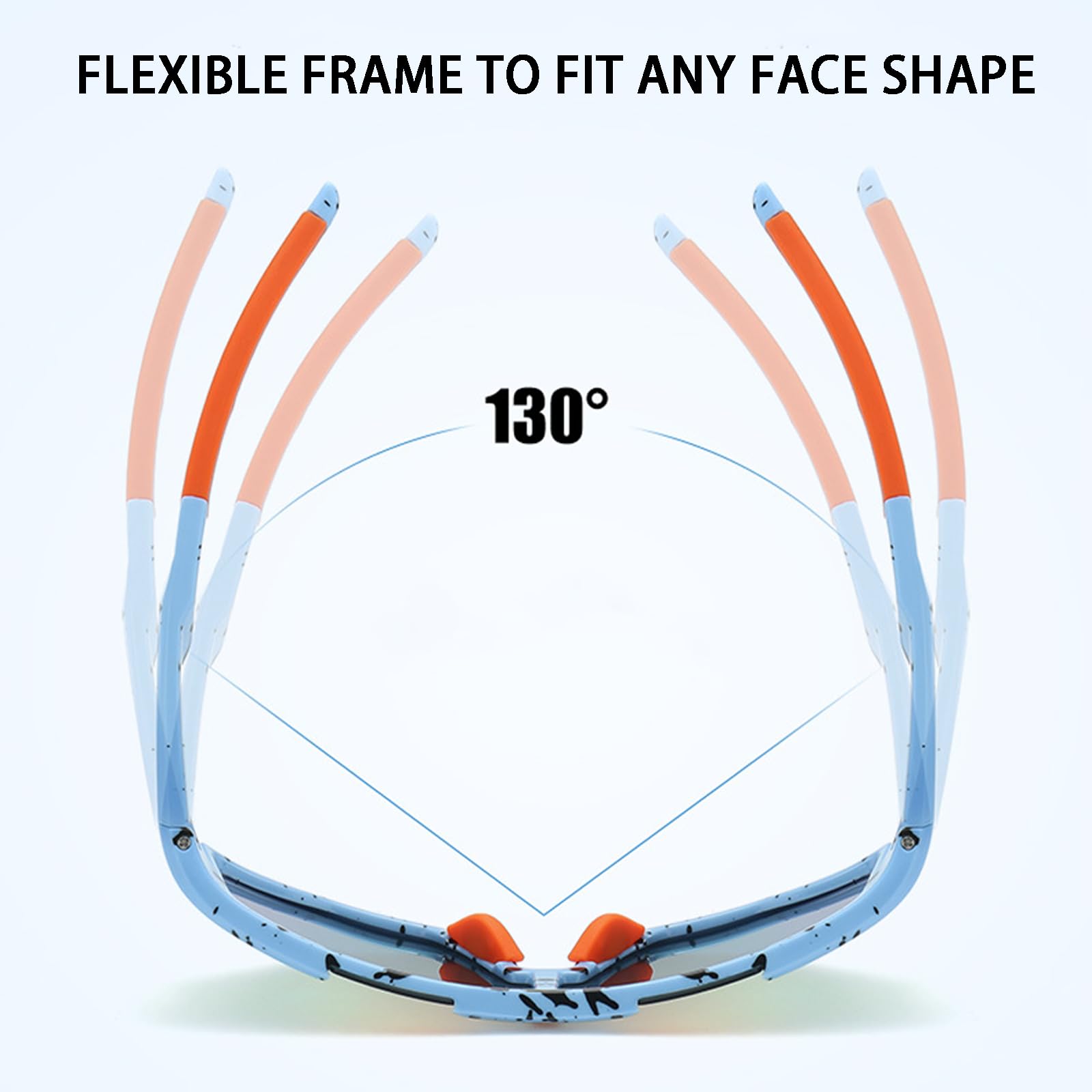 Occhiali Sole Sportivi Polarizzati Occhiali Ciclismo Bambino Protezione UV400 occhiali Bici Bambino 5 ai 16 Anni per Ciclismo Tennis Rugby Corsa Sport All'aperto