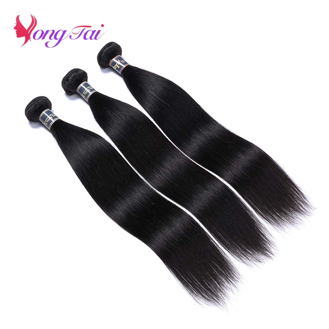 9A Bundles Straight Hair 10 Inch Short Weave Hair Human Bundles 100% Unprocessed Malaysian Virgin Straight Human Hair Extensions (10 10 10,1B Color)