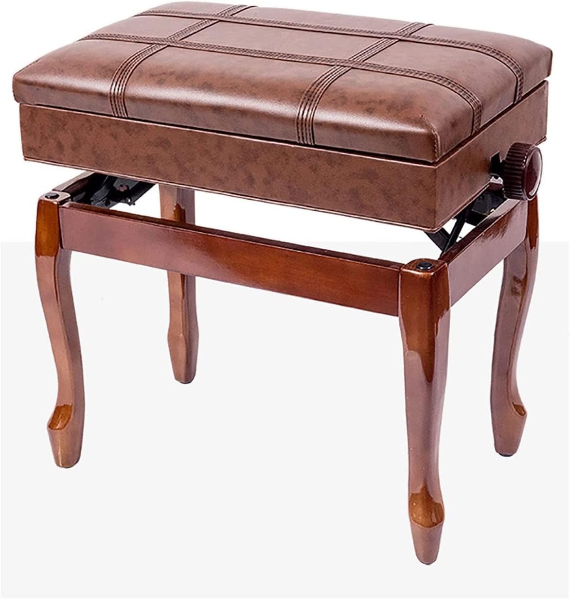 Ława do pianina, regulowana wysokość 10CM, ława do klawiatury solo (mahoń, tek, (tek)