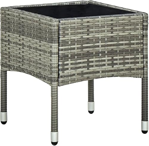 Miniatura 2 de DGZLIIO Sillas de patio muebles de exterior muebles de balcón juego de 3 piezas de bistró con cojines de ratán de polietileno gris adecuado para el