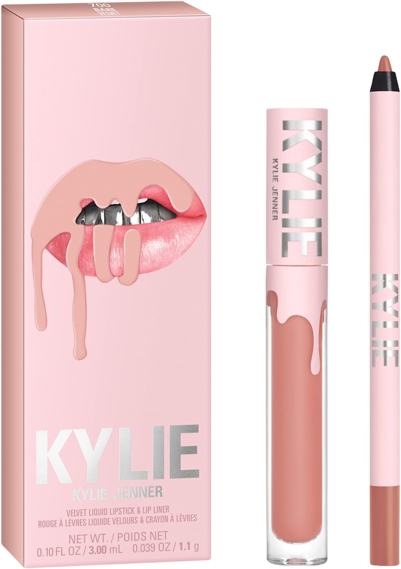 Jenner Cosmetics Lip Kit -(Bare) Liquid Lipstick And Lip Liner Matte
