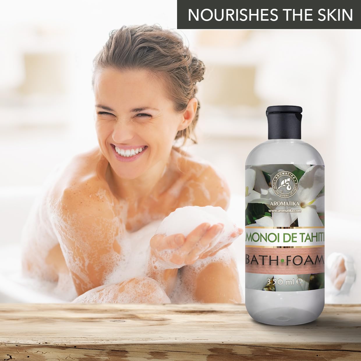 Espuma Baño Set Vainilla & Jazmín & Monoi de Tahiti 3x350ml - Cuidado del Cuerpo - Relajación - Fragancia Exótica - Aromaterapia - Spa - Baños de Burbujas - Belleza