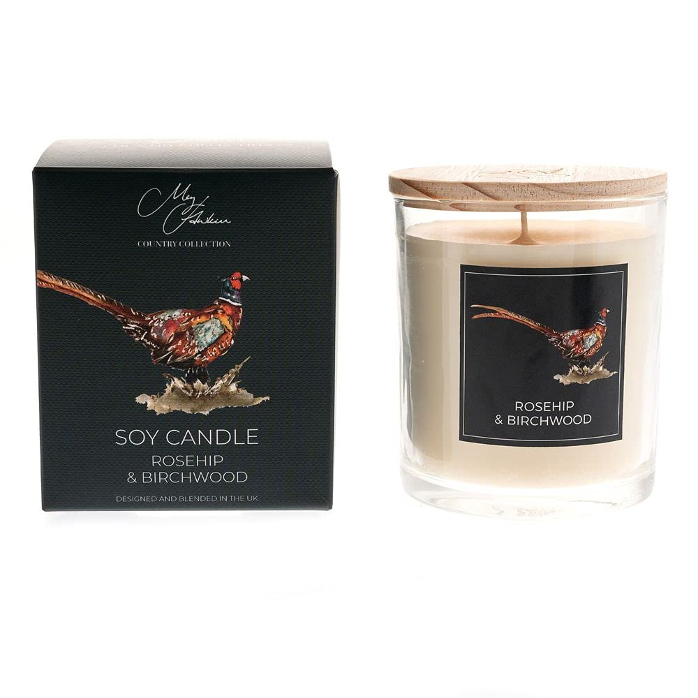 Meg Hawkins White Pheasant Design Rosehip & Birchwood Fragrance Candle 250G