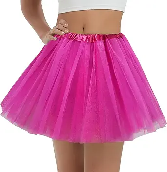 Women's 5-Layer Tulle Tutu Skirt, Adult Dance Ballet Tulle Dress,Teens Halloween Cosplay Running Tutu
