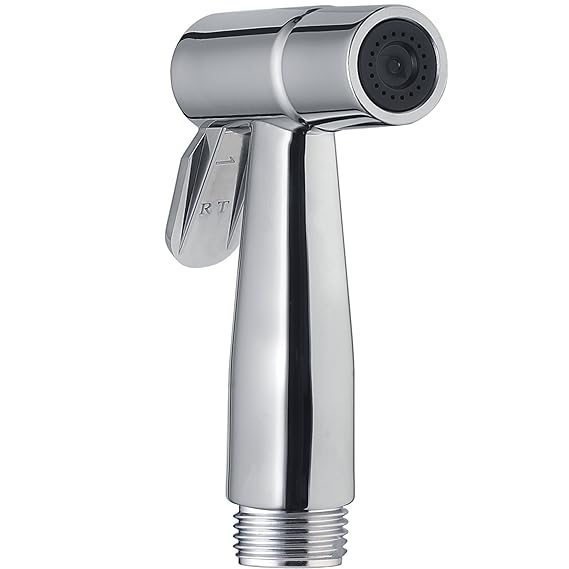 FLUSH FLOW CPH-3H ABS Health Faucet Without Hose Pipe and Wall Hook | Health Faucet Gun Only | Hand Jet Bidet Spray Head | 1 Year Warranty | Chrome (Gun only - Without Hose & Hook)