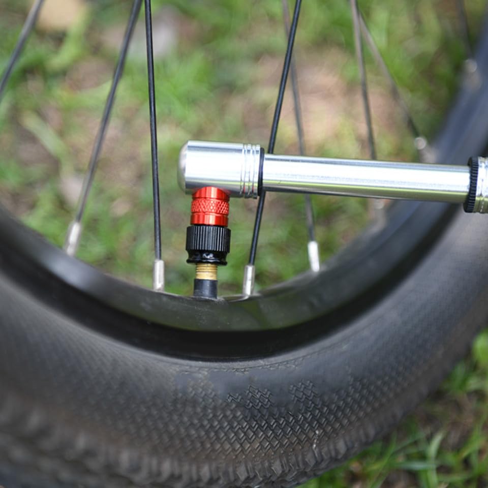 Mini inflador portátil de bicicleta para carretera con manguera flexible 6