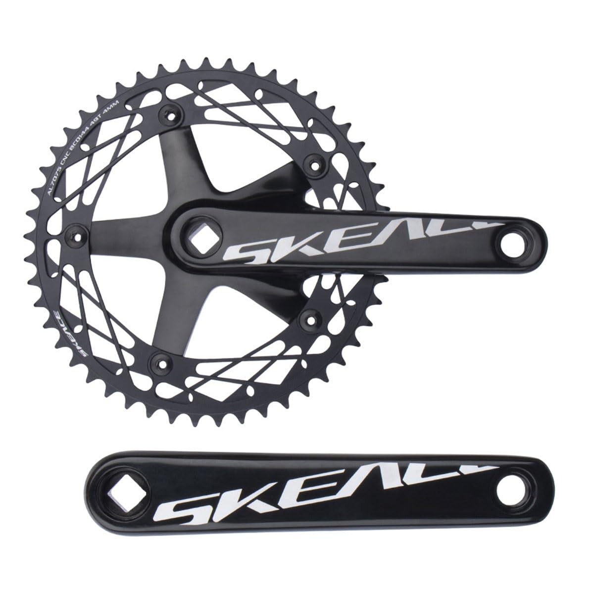 Pédalier à axe carré 144 BCD, manivelles de 165 mm, en Alliage d'aluminium, pour vélo de Piste à pignon Fixe, Mono-Vitesse, 48/49 Dents.
