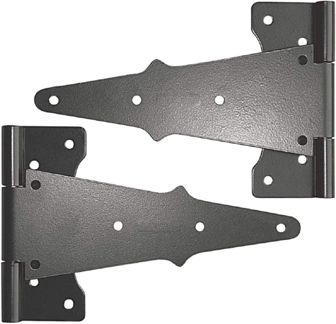 TH8BLK Black Galvanized Steel 8" Tee (2 pcs) Hardware Gate Hinge