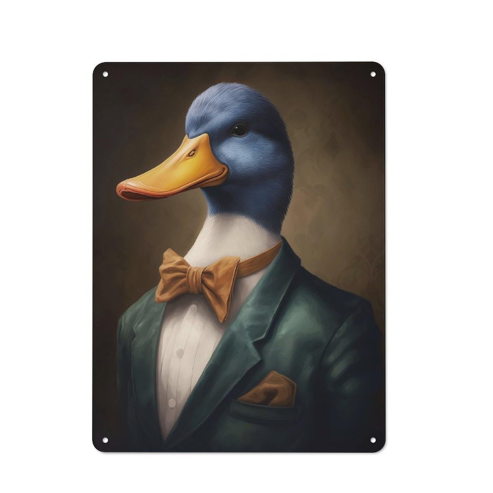 Junmoney Duck In Suit Vintage Tin Sign 40X30cm With For Guest Room Or Hallway, For Themed Room Decoration, For Vintage Wall Decor Fans
