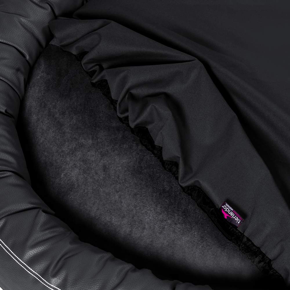 tierlando® Quick-Cover Carlos Basic Matratzenschoner für Hundebett und Hundematratze aus Polyester – rechteckiger, waschbarer Spannbettlakenbezug Größe: 120x90cm | Farbe: 03 Schwarz
