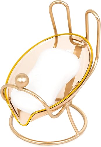 Miniatura 2 de DODAMOUR Jabonera autodrenante, bandeja de jabón de conejo con marco de soporte, barra de ahorro de jabón para ducha y cocina (rosa)