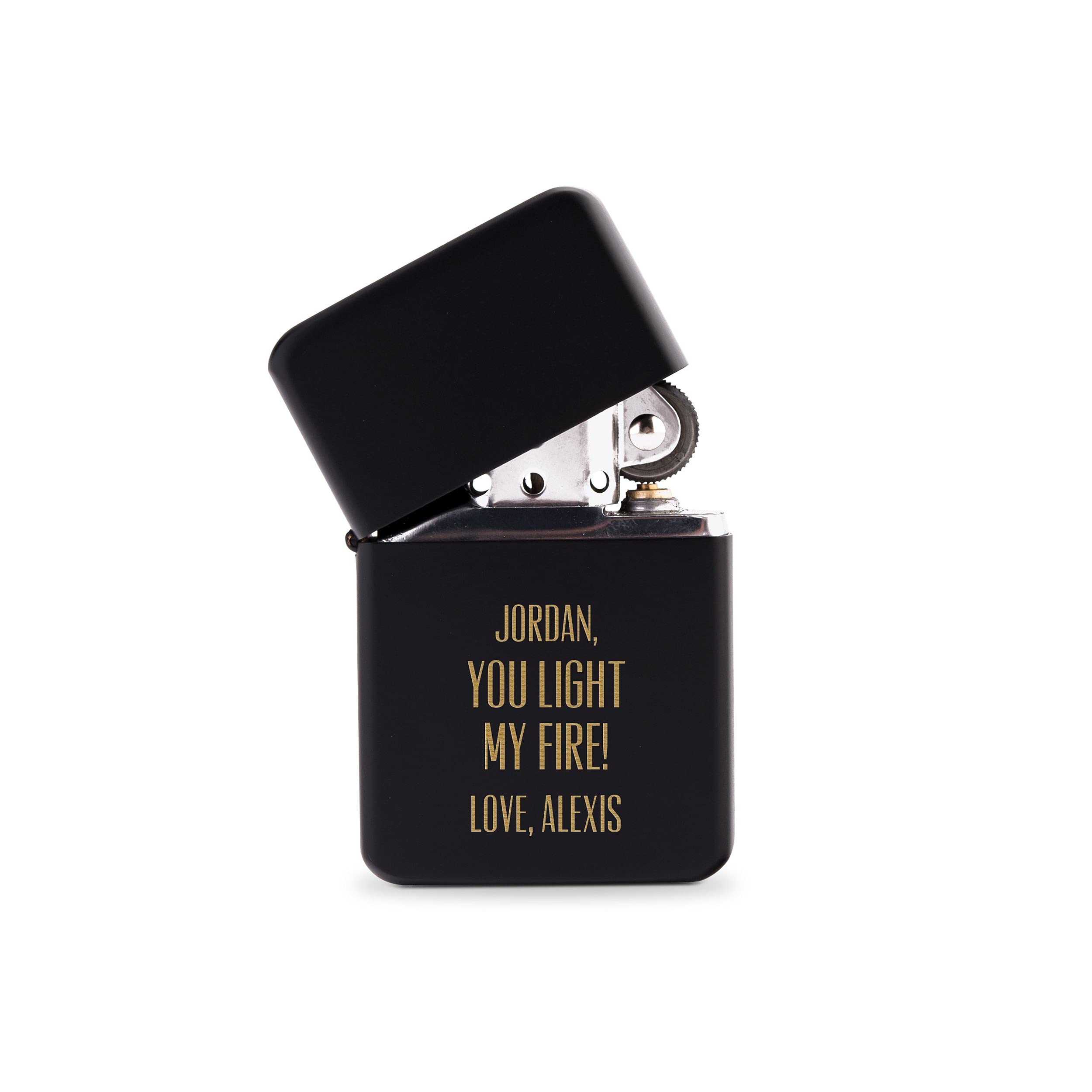 WEDDINGSTARCustom Metal Windproof Personalized Lighter Matte Black - You Light My Fire Engraving