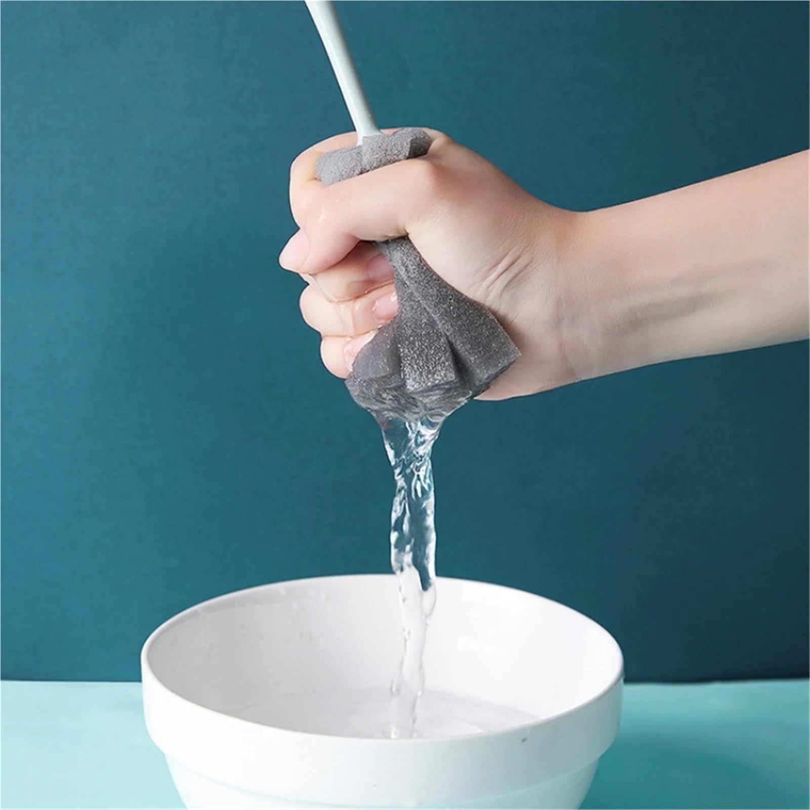 Scovolino per Bottiglie Spazzola in spugna morbida Bottiglia con manico lungo Tazza d'acqua Strumento for la pulizia della cucina Articoli for(35cm blue)