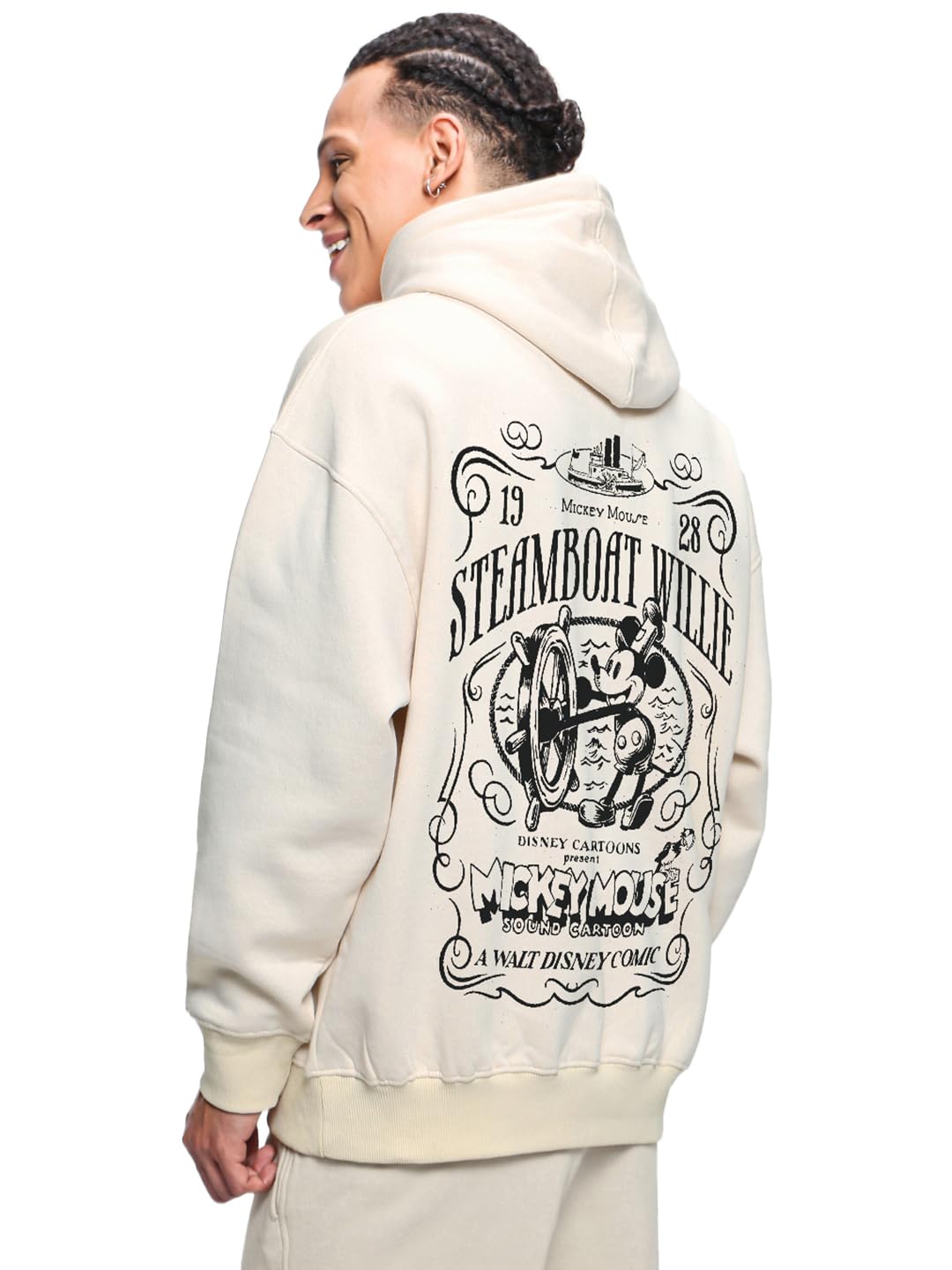 X Disney Mickey Men's Fleece Oversized Fit Hoodies | Hoodie for Men Winter Wear