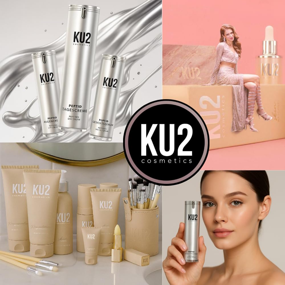 KU2 Cosmetics Peptide Serum Anti Aging Gesichtsserum, 30ml | Hochwirksame & straffende Gesichtspflege für glatte und jugendliche Haut, Made in Germany