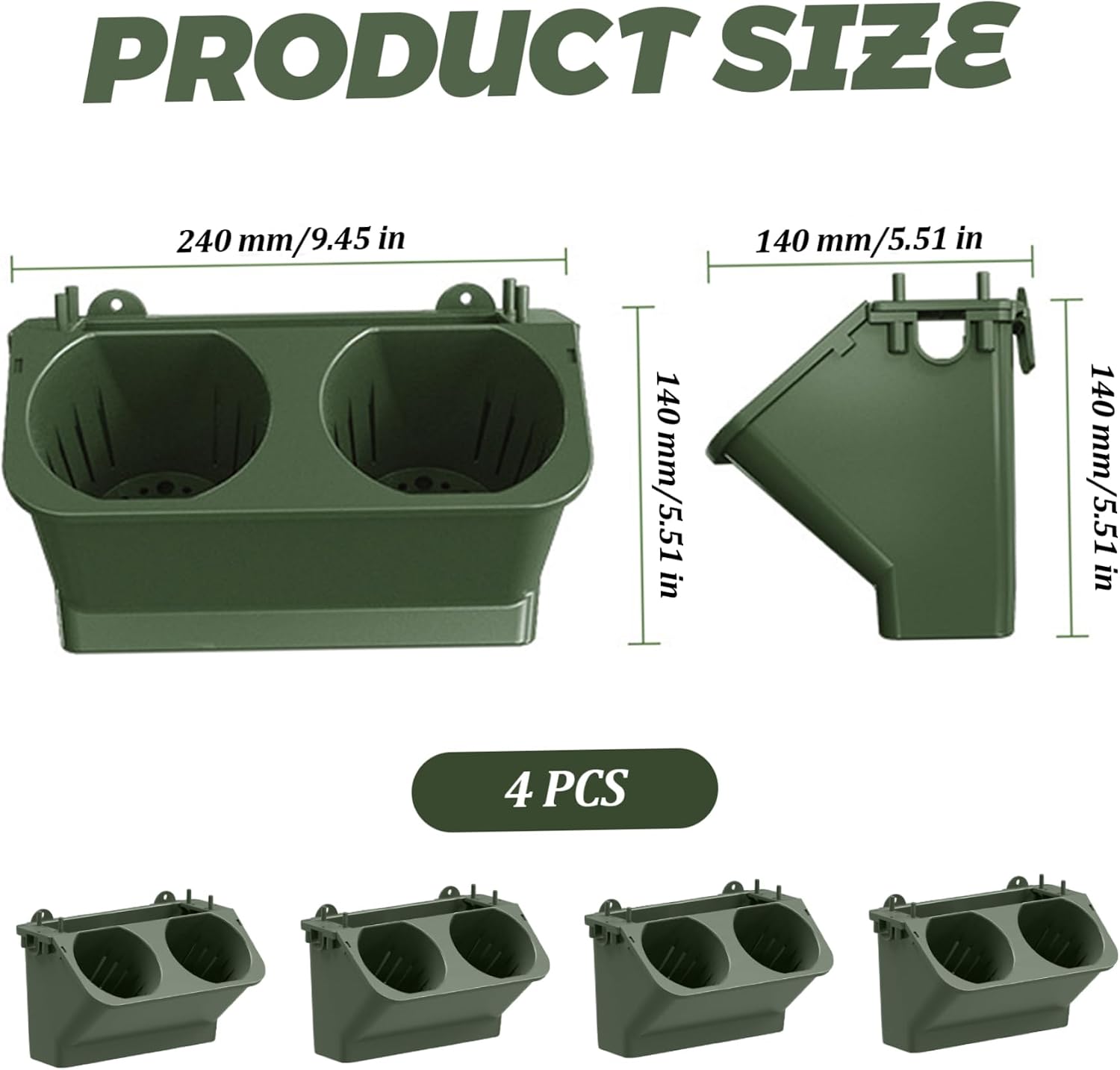 Wall Planter 4PCS 250ML Stackable Self Watering Vertical Wall Planter with 8 Pots Plastic Hanging Plant Pots Holder for Home Garden Indoor/Balcony/Terrace Decoration
