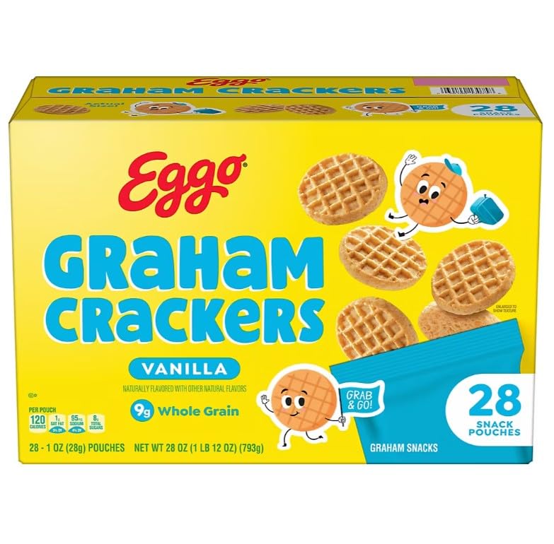 Eggo Graham Crackers, Vanilla, 28 Pouches.