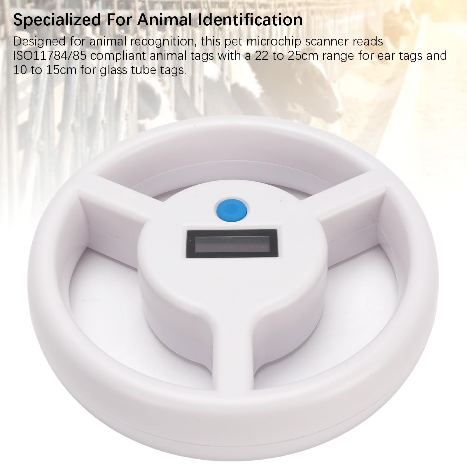 Scanner per microchip per animali domestici 134,2 Khz USB 30 Archiviazione dati Lettore di tag ID chip per animali ad alta sensibilità per cani gatti Pollame Bestiame Bianco