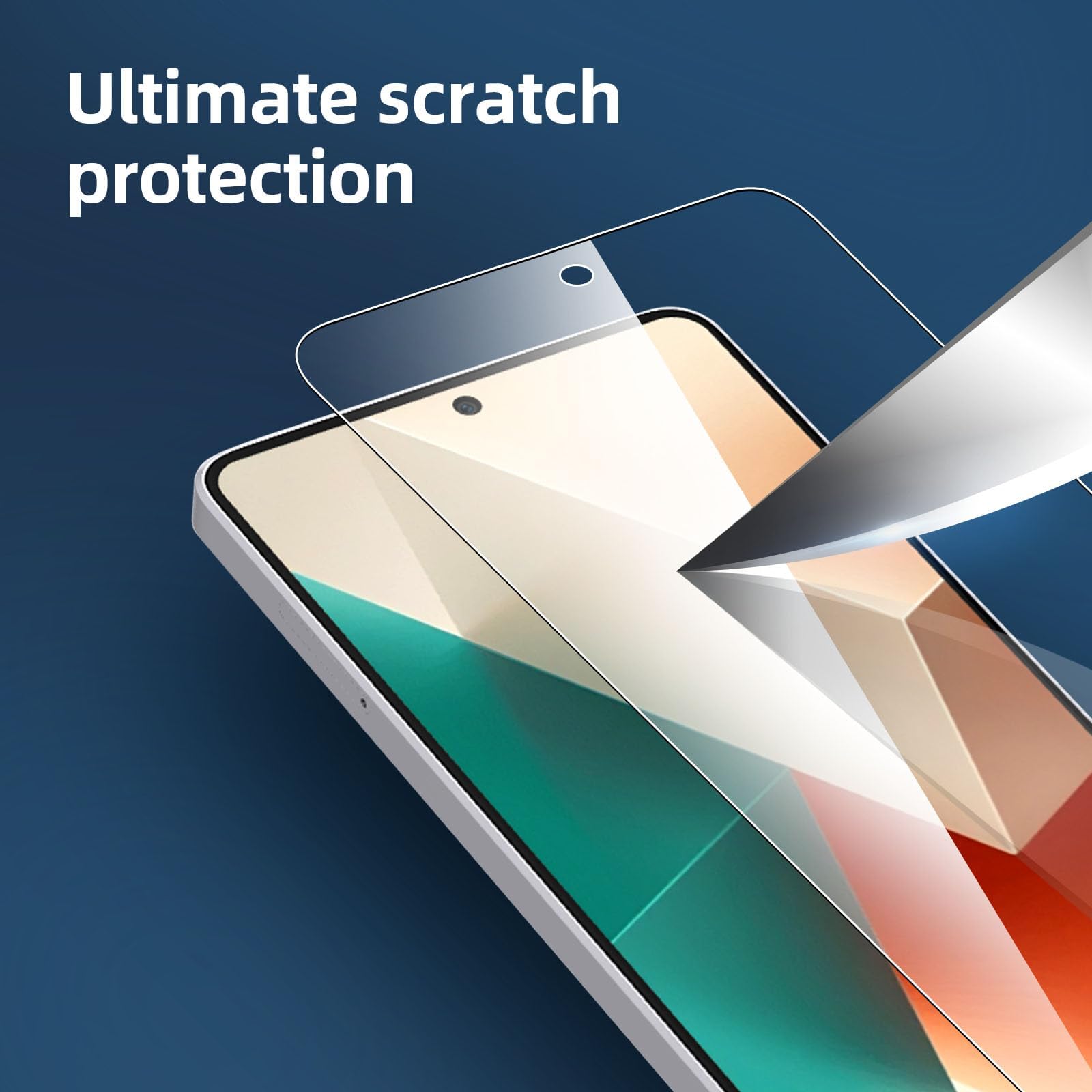 NEW'C Pack of 3, Tempered Glass Screen Protector for Xiaomi Redmi Note 13 5G/4G, Free from Scratches, 9H Hardness, HD Screen Protector, 0.33 mm Ultra Clear, Ultra Resistant