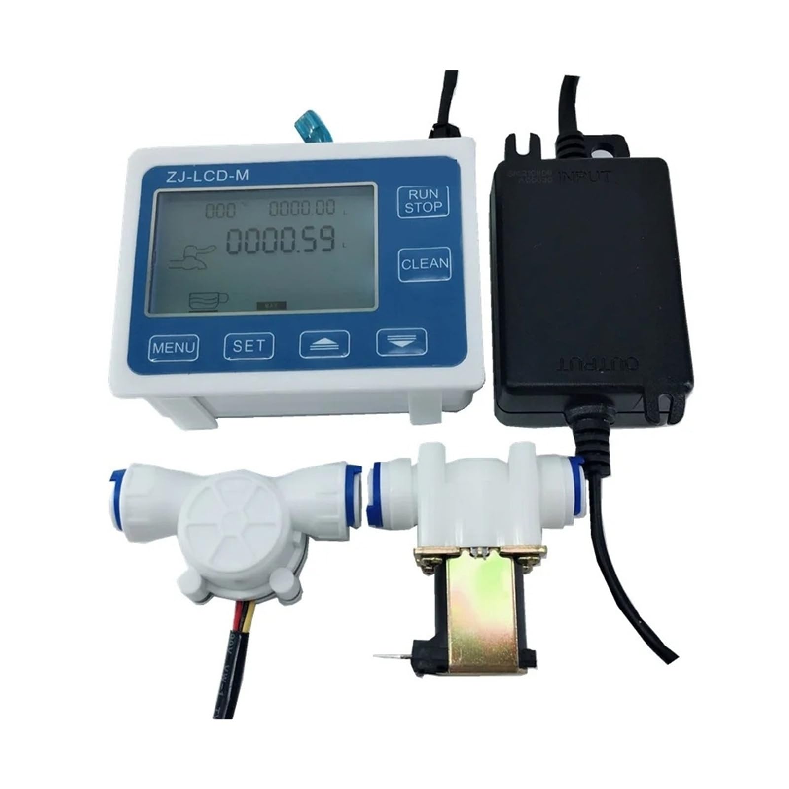 Water Measurement Liquid Controller 3/8 Flow Sensor+ZJ-LCD-M Meter Controller Display+Valve