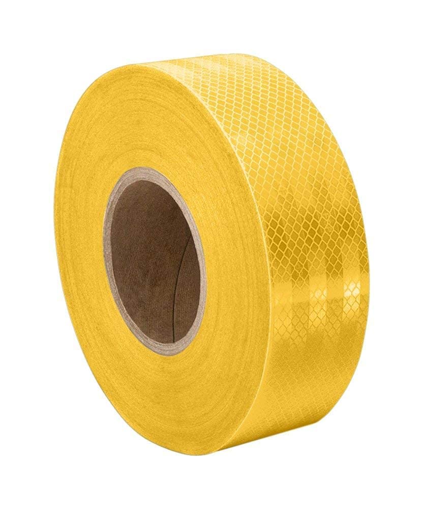 2 Inch (50.8 mm) X 5 Meter (16 Feet) High Intensity Water Proof Conspicuity Warning Reflective Radium Conspicuity Tape Sticker Yellow