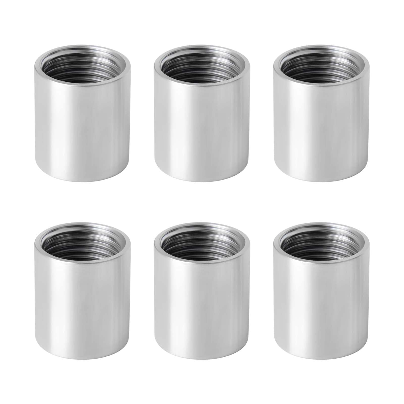 6 pièces Manchon en acier inoxydable,Raccord droit en acierinoxydable,Raccords droits enacierinoxydable,Raccord fileté droit,Raccords femelles,DN15,convient pour tuyaux,drains,réservoirs d'eau