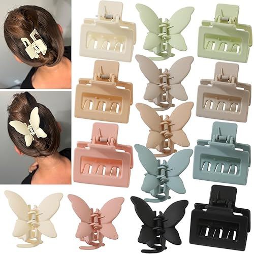 Miniatura 9 de 14 pinzas de mariposa para el cabello y pinzas rectangulares de 2.7 pulgadas, pinzas de mariposa medianas para cabello grueso y fino,