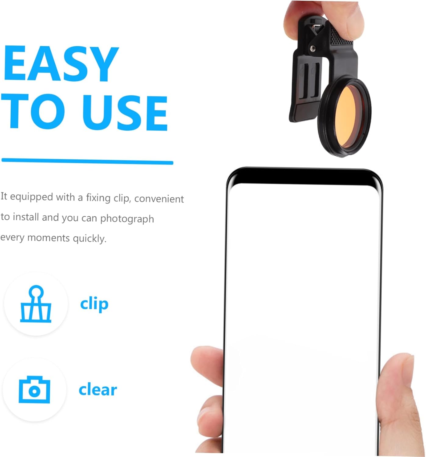 Coral Lens Filter for Mobile Phones External Photography Kit Enhance Colors for Scenery Sea Tanks and More