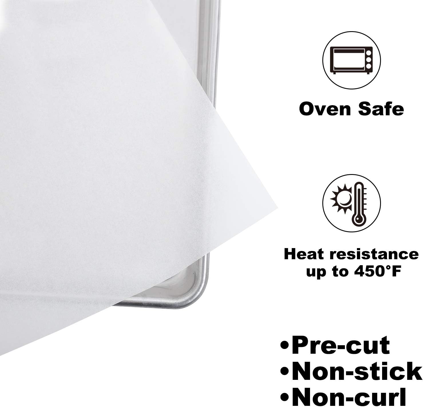 SMARTAKE 200 Pcs Parchment Paper Baking Sheets, 9x13 Inches Non-Stick Precut Baking Parchment, Suitable for Baking Grilling Air Fryer Steaming Bread Cup Cake Cookie and More (White): Home & Kitchen