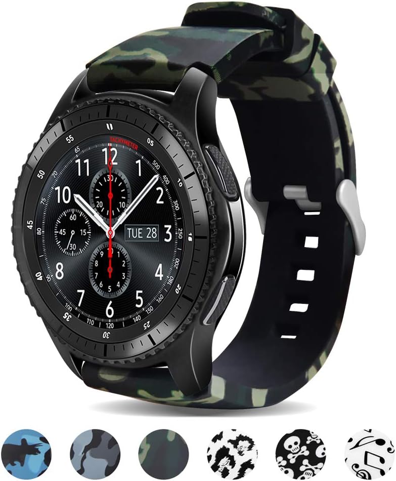 UCAI Bands Compatible with Samsung Galaxy Watch 3 45mm / Gear S3 Frontier / Gear S3 Classic / Galaxy Watch 46mm Smart Watch, 22mm Soft Silicone Watch Strap Wristbands for Women Men