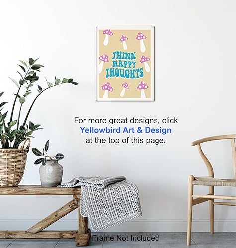 Miniatura 6 de Trendy positive Quotes Wall Decor - Trippy Preppy Room Decor - 60s 70s Retro - Funky Wall Art - Happy Home Art - Eclectic Pop art - Trippy Print -