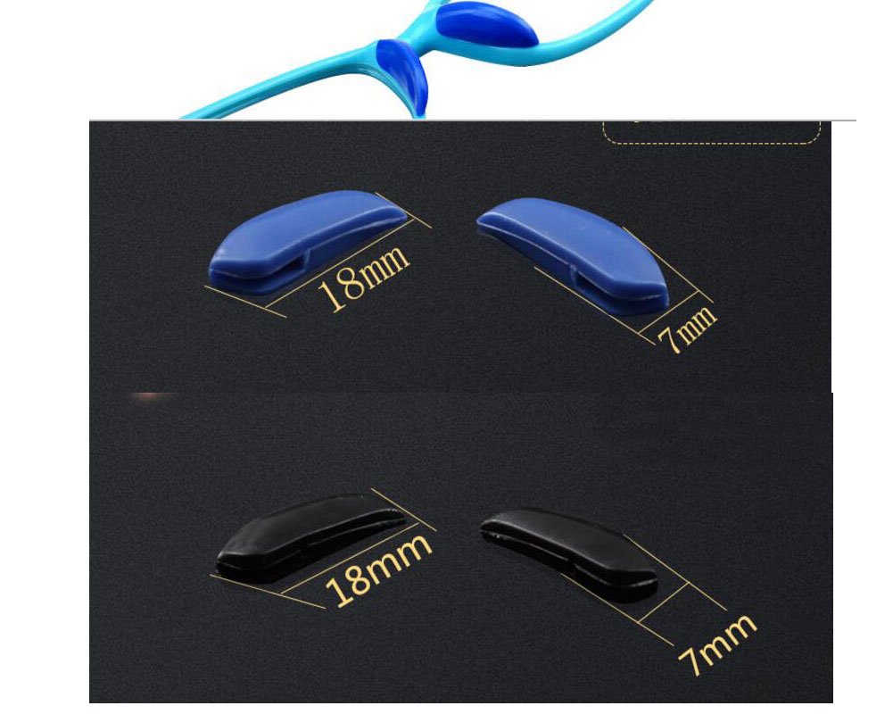 Almohadillas nasales para Gafas Almohadillas nasales for Gafas, Almohadillas nasales de Silicona, Almohadillas nasales Antideslizantes de plástico Azul de 18 x 7 mm