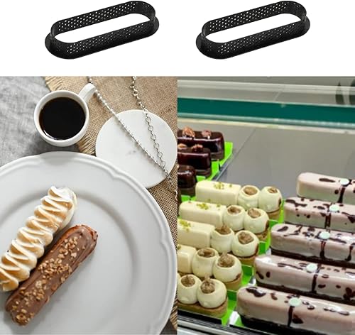 Miniatura 6 de 8 anillos ovalados para tarta ovalada con parte inferior de tarta en torre, molde de fibra de carbono, antiadherente, perforado, para mousse, queso,