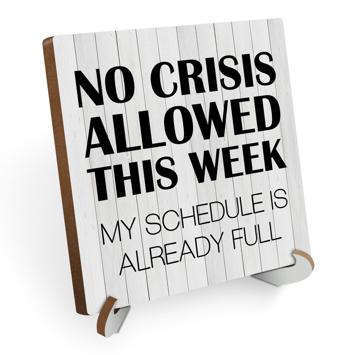 Rustic Humor Wood Sign with Saying Desk Decor Funny Office Decor Sign Cubicle Decor Country Plaque with Wooden Stand 3.9 x 3.9 inches Multi78