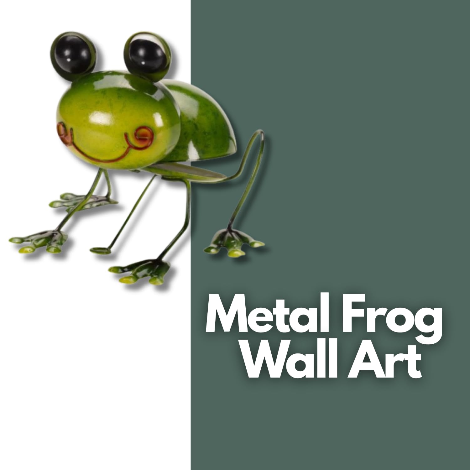 Tuindecoraties Metalen Kikker Muur Opknoping Decor Met Haak Gevlekte Kunst Decoratie Buiten Tuin Opknoping Klimmen Kikker Beeldje Decor Fairy Tuin Accessoires (Maat : 1