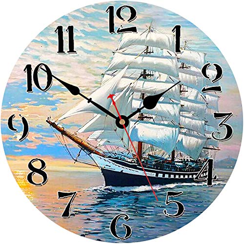 WISKALON Reloj De Pared De Decoración, Reloj De Pared De Metal Silencioso...