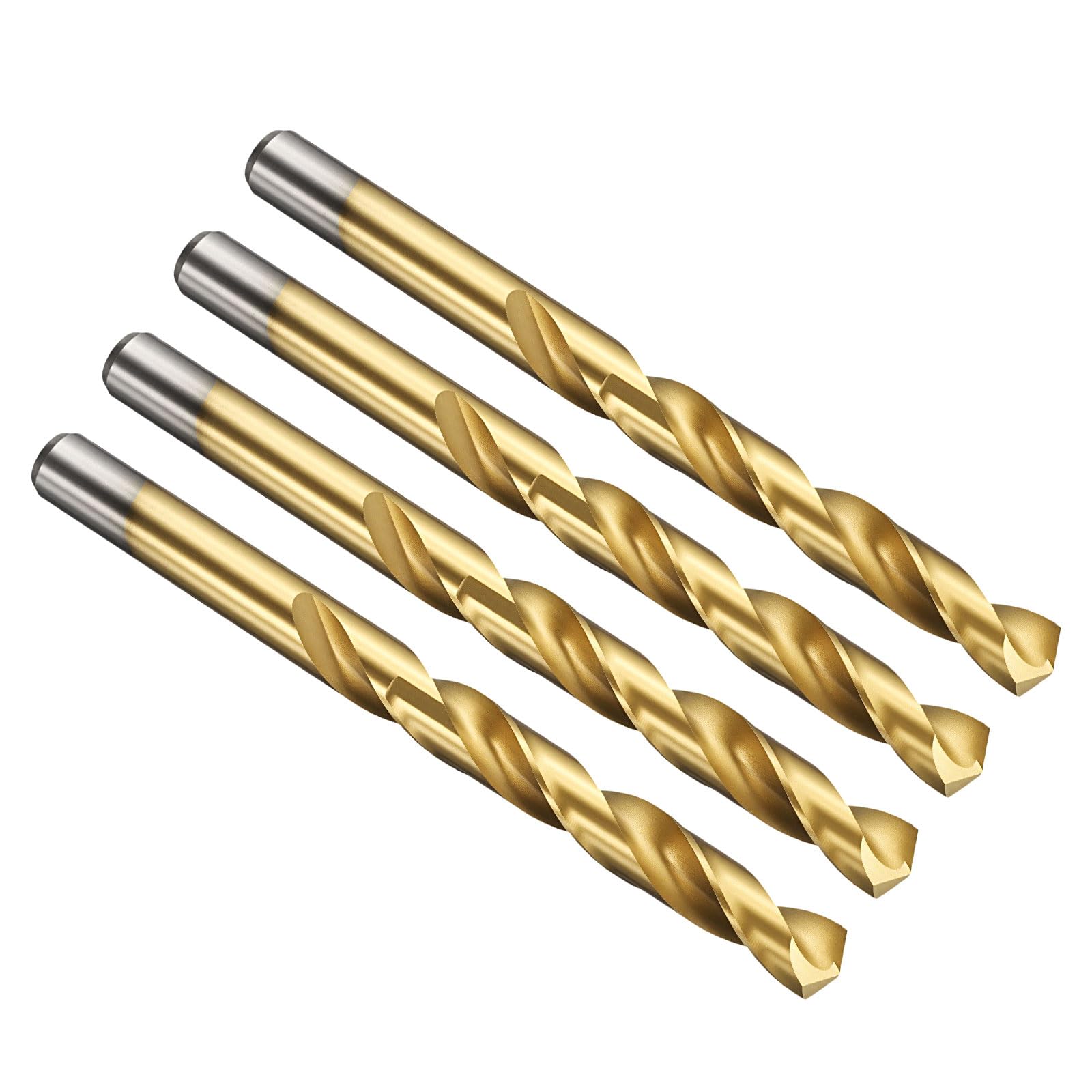 PATIKIL 11.5mm Drill Bit, Jobber Straight Shank M2 High-Speed Steel 135° Titanium Nitride TiN Coated for Stainless Steel Hard Metal - 4 Pack — image 1