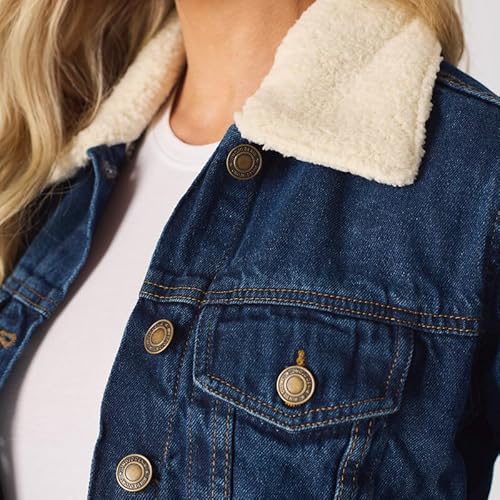Jmojo 9976 Denim Jacket For Women - Removable Sherpa Faux Fur Collar Womens Jean Jacket thumb #3