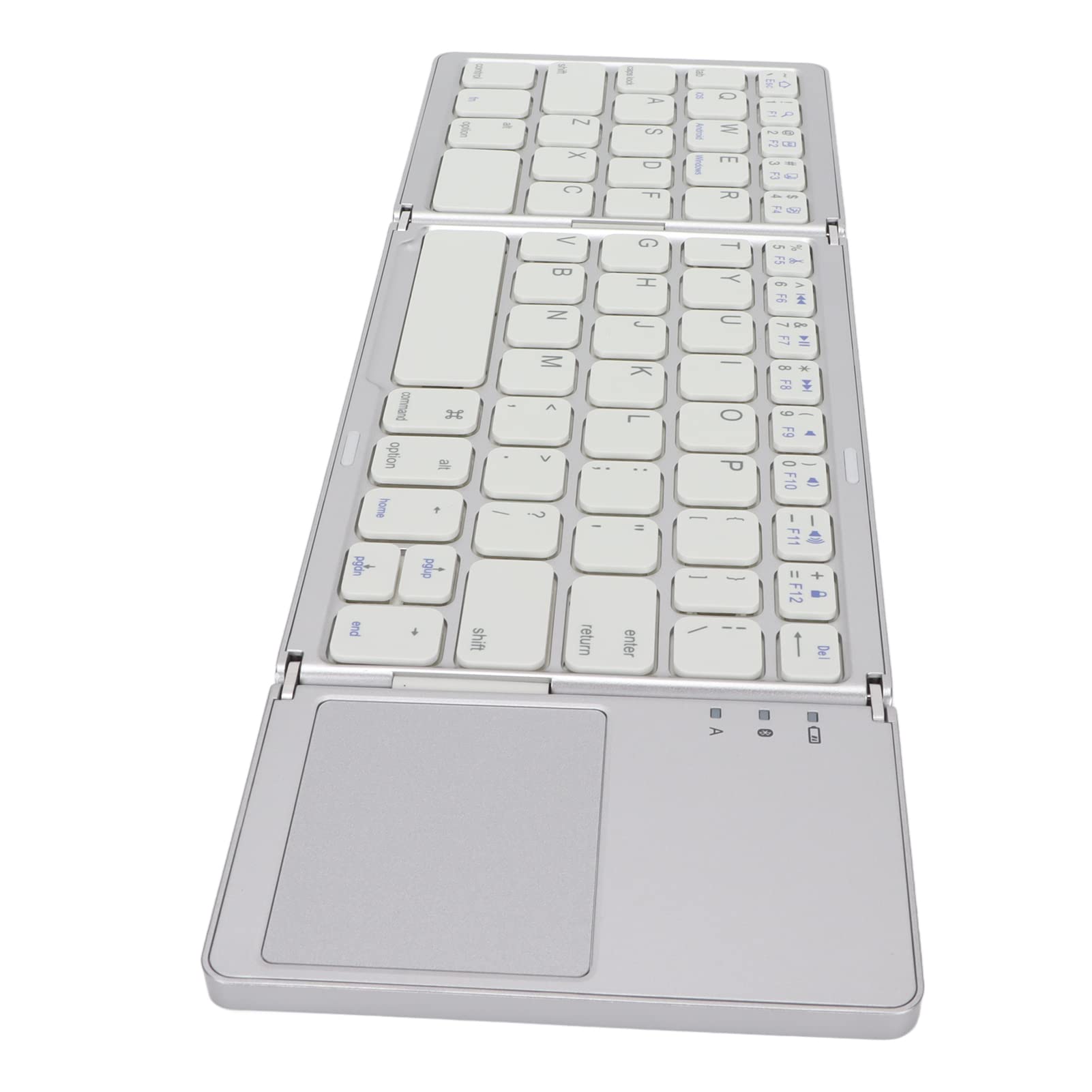 Bewinner Składana klawiatura z touchpadem, 63 przyciski, przenośna bezprzewodowa klawiatura do smartfona, tabletu, podróży, ergonomiczna klawiatura kieszonkowa, obsługuje połączenie 10 m,