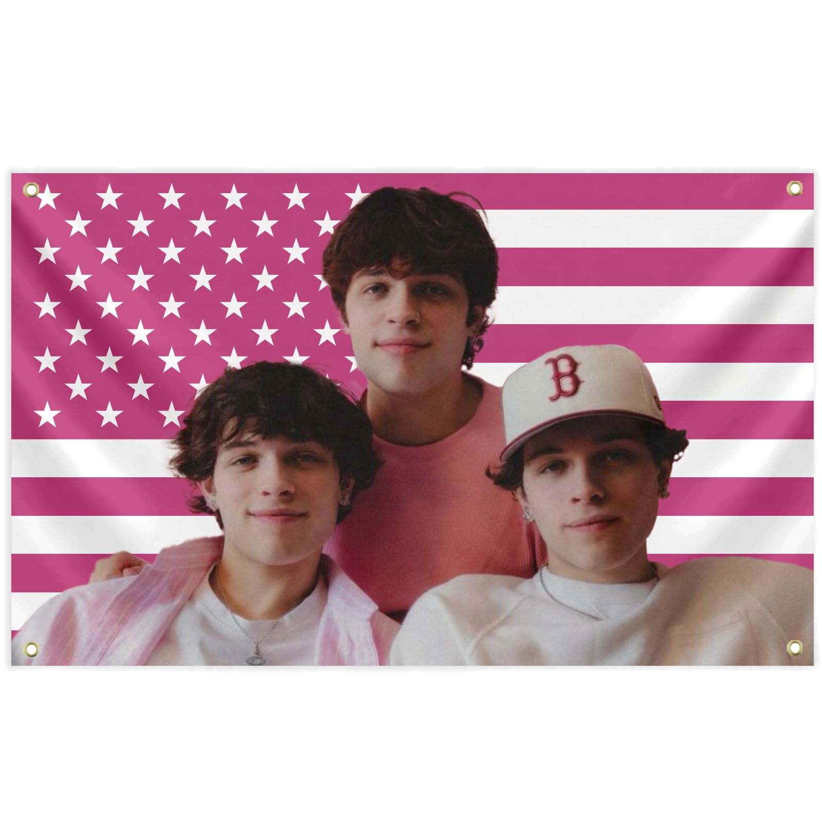 Sturniolo Triplets for College Dorm Room Decor, 3x5 Ft Meme Flags with Brass Grommets for Room Guys, Man Cave Flags for Home Bedroom Living Room Decoration