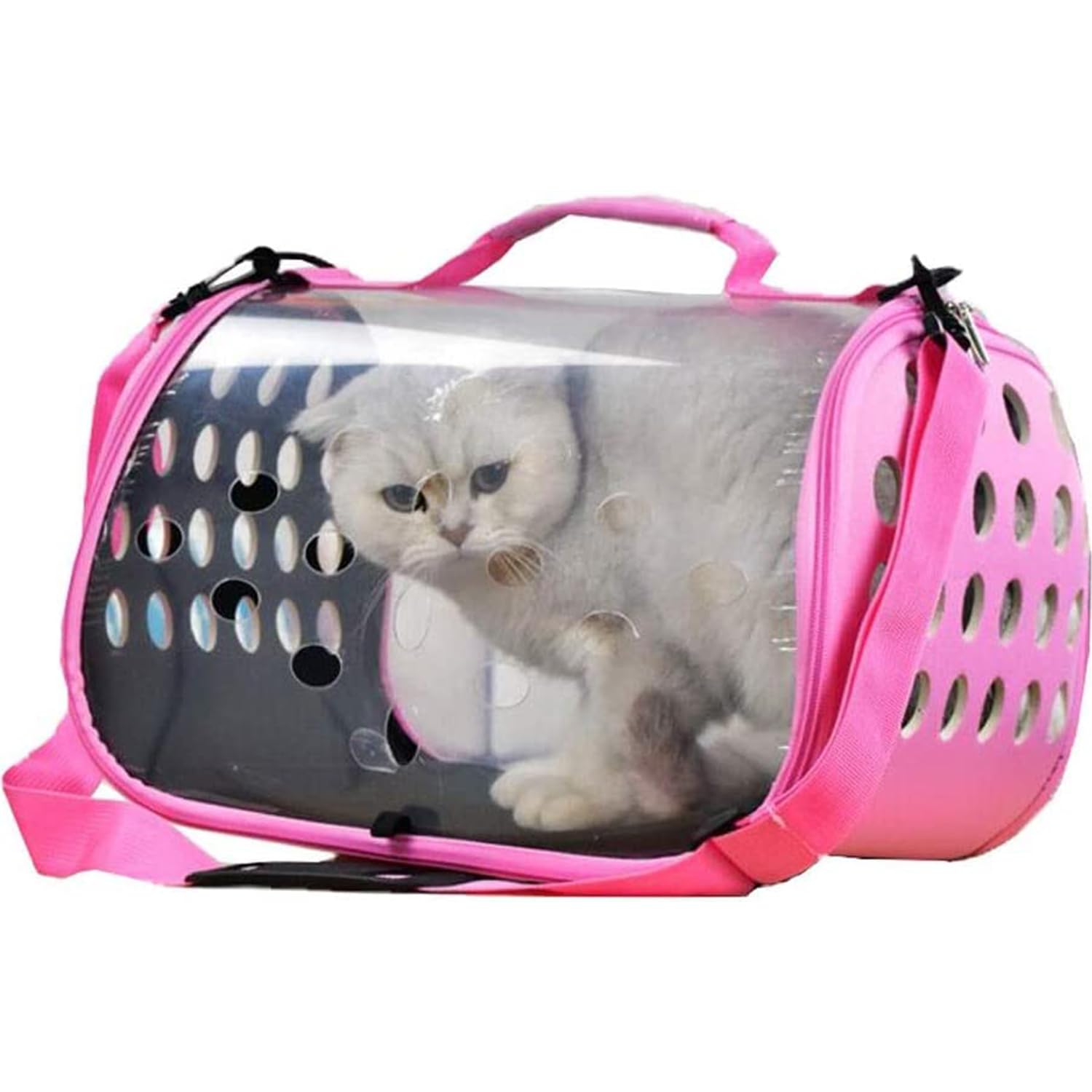 Emily Pets Pet Carrier Box Folding Breathable Transparent Cage Cat Dog Shoulder Portable Travel Transport Car Outside Goods (Color: Pink, Size: 44 * 25 * 28cm) (B0BY4MBC7G) Amazon Price History, Amazon Price Tracker